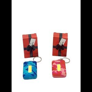 Patterned Key Chain LED Flashlights with Gift Box- Set of 2
